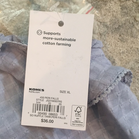 SO Ruffle Button Up Cami Size XL - Picture 6 of 7